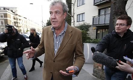 British television presenter Jeremy Clarkson leaves his home in London March 24, 2015.&nbsp;Clarkson will continue to appear on an international tour of live auto shows despite being dropped as the presenter of hit series Top Gear, the BBC said on Tu