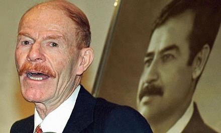 A file picture taken on March 26, 2003 shows Saddam Hussein's former deputy Izzat Ibrahim al-Duri speaking in Baghdad.&nbsp;&nbsp;The TV channel of Iraq's former ruling Baath party on Friday released an audio recording purportedly of the elusive Sadd