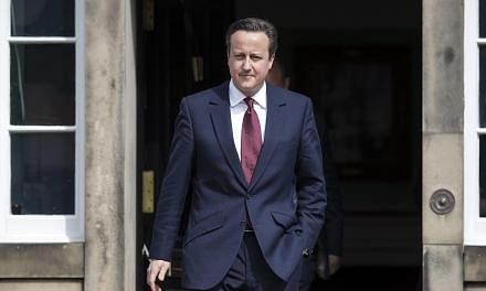 British Prime Minister David Cameron leaves Bute House, Charlotte Square, after a meeting with First Minister for Scotland SNP leader Nicola Sturgeon (unseen), in Edinburgh, Scotland, Britain, on May 15, 2015.&nbsp;British lawmakers are expected to a