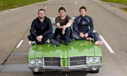 Top Gear USA co-hosts (from far left) Rutledge Wood, Adam Ferrara and Tanner Foust.