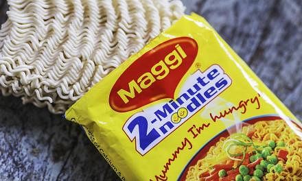 India on Wednesday tested packets nationwide of Nestle India's instant noodles after high lead levels were found in batches in the country's north amid a mounting food-safety scare, an official said. -- PHOTO: BLOOMBERG