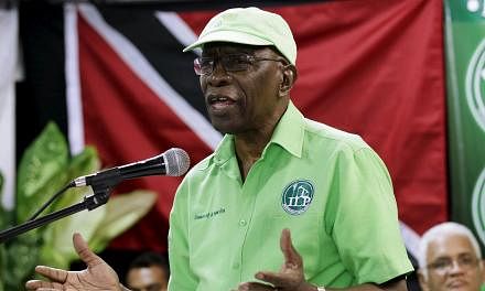 Former Fifa Vice-President Jack Warner addresses the audience during a meeting of his Independent Liberal Party in Marabella, South Trinidad, on June 3, 2015. -- PHOTO: REUTERS