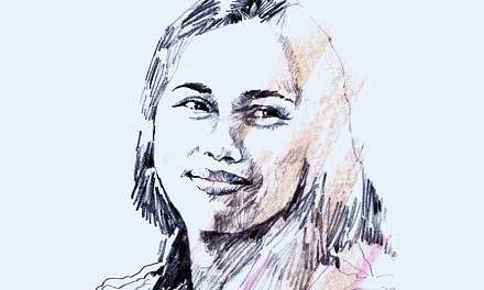 A portrait illustration of Filipino weightlifter, Hidilyn Diaz.
