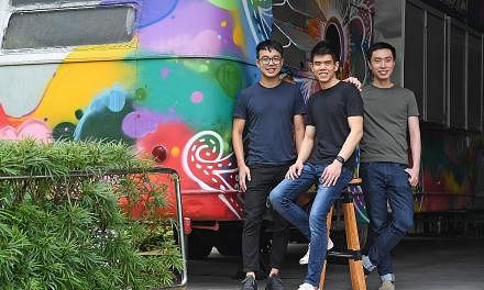 In 2012, three friends (from left) Marcus Tan, Quek Siu Rui and Lucas Ngoo launched the Carousell app, which allows users to buy and sell on their smartphone things they no longer want. Carousell has a presence in seven markets across Asia, and gets 