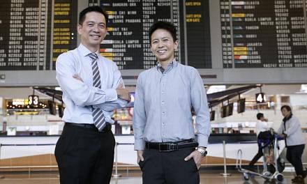 Mr Goh (left) convinced his company's HR department to grant Ms Giam (right) NS leave when she is called up, so she can return to her squadron for training without taking her annual leave.