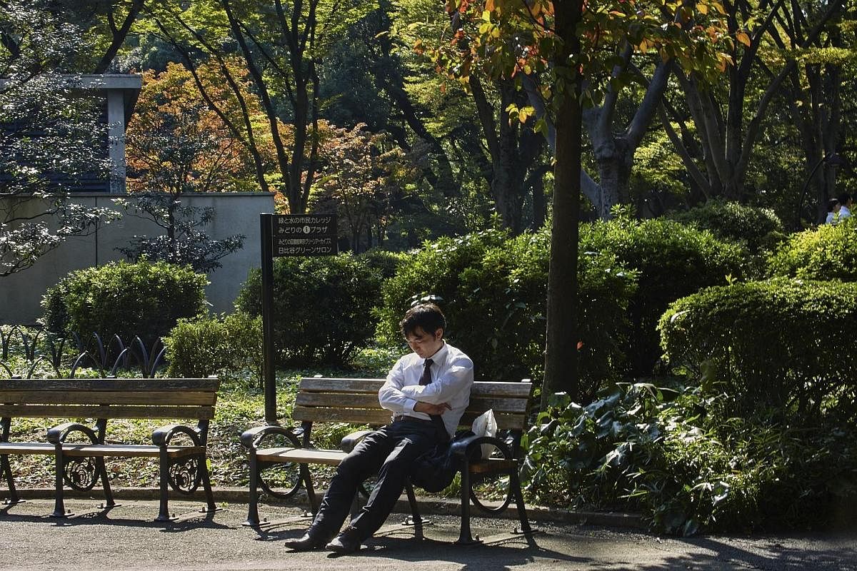 Naps in public are a common sight in Japan.