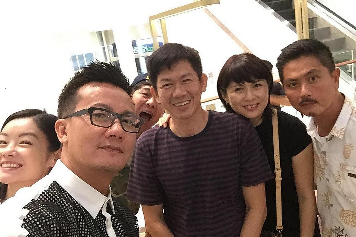 My life so far: Ang Eng Tee (centre) with the cast of 118 (from far left) Chen Hanwei, Roy Loi, Pan Lingling and Chew Chor Meng last year.