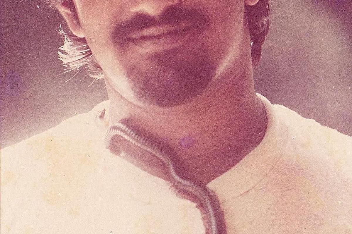 My life so far: The nature lover with a Giant Millipede on his neck in Taman Negara, Pahang, Malaysia, in 1985.