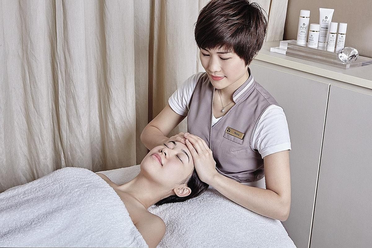 La Source Spa (top) has a 30-minute facial that is popular with working professionals who go at lunch time, says its manager Yumi Van Thorale (above).