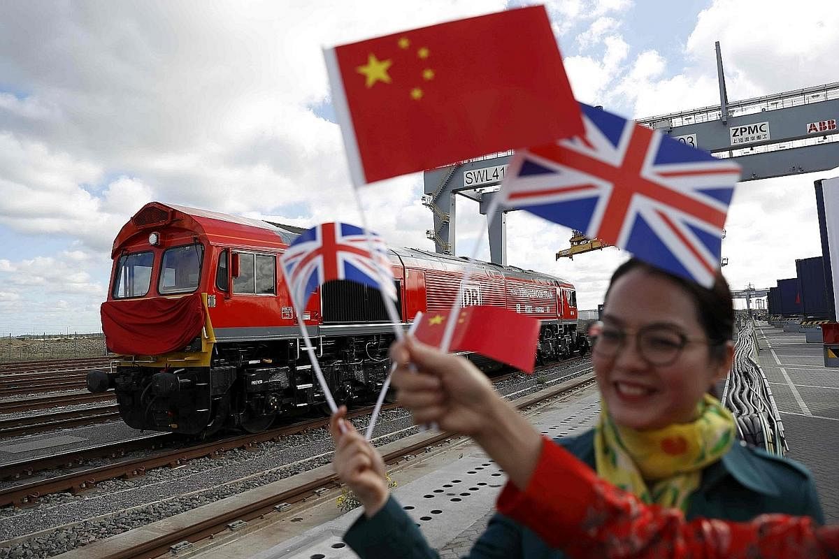 The first freight train from Britain to China left yesterday, carrying goods such as vitamins and pharmaceuticals - at a time when London is seeking to burnish its global trading credentials ahead of the country's exit from the European Union. The tr