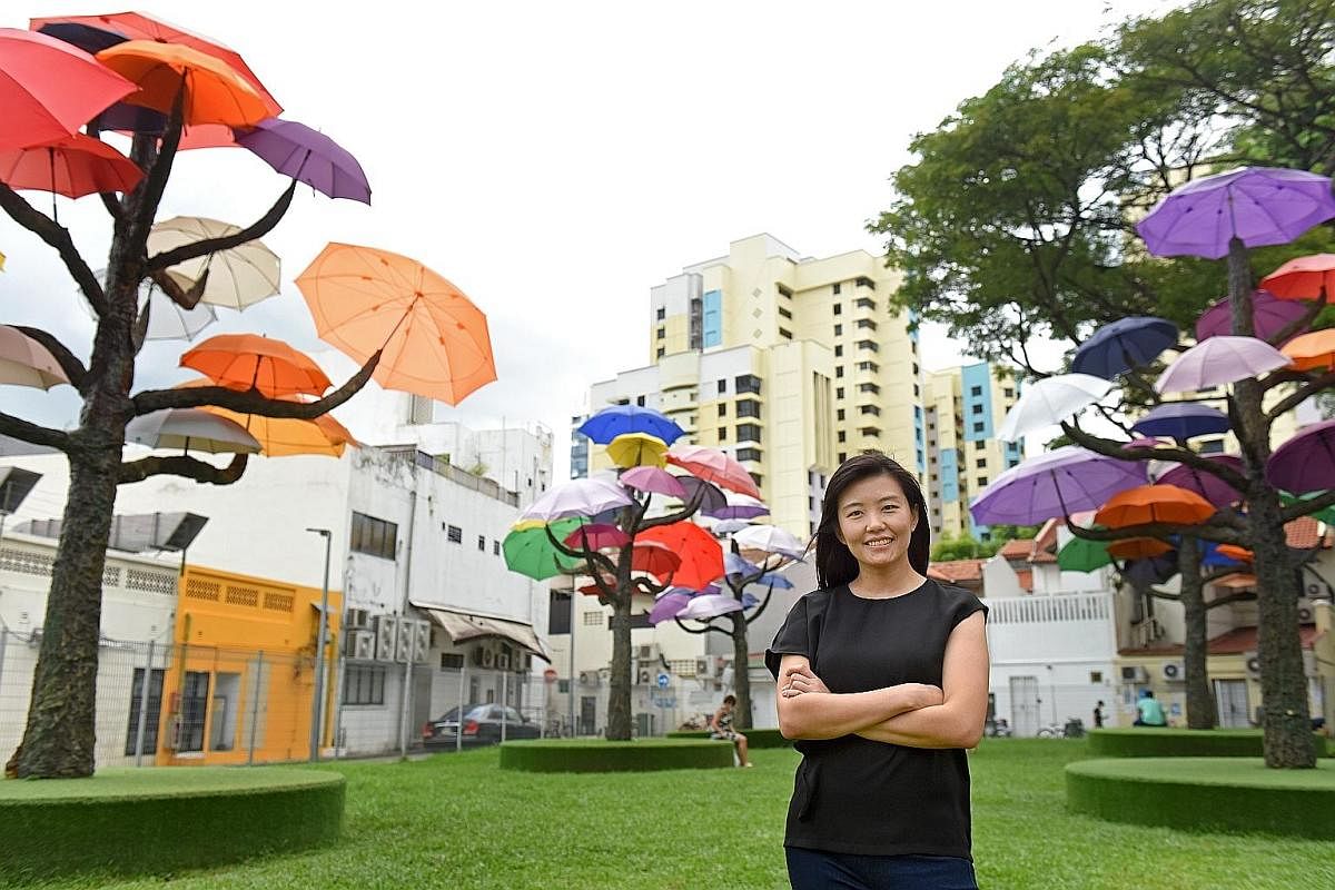 Event and exhibition designer Marthalia Budiman (above) is behind the art installations in Little India.