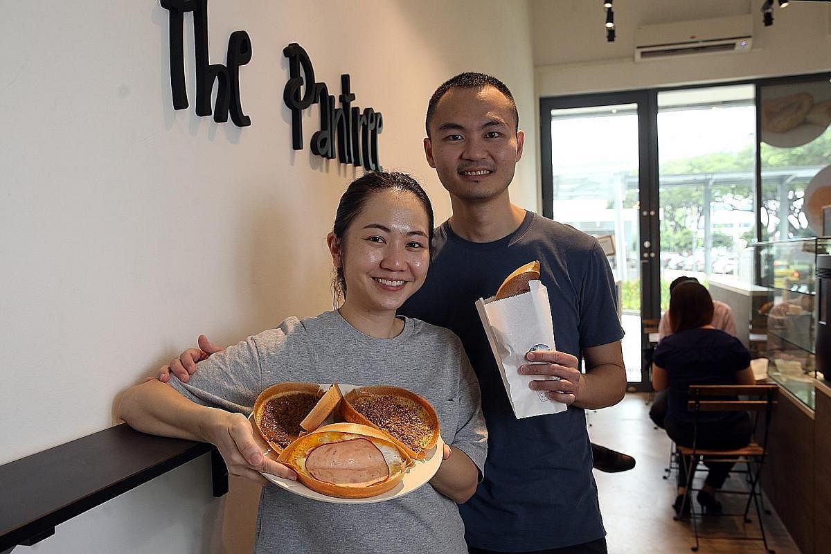 Ms Carol Aliya Widjaya (left), owner of Ratu Lemper, plans to sell vegetarian and seafood lemper, an Indonesian kueh, later this year, while Ms Sharon Low, chef-owner of Peranakan Khek, makes kueh with premium ingredients such as gula melaka from Mal