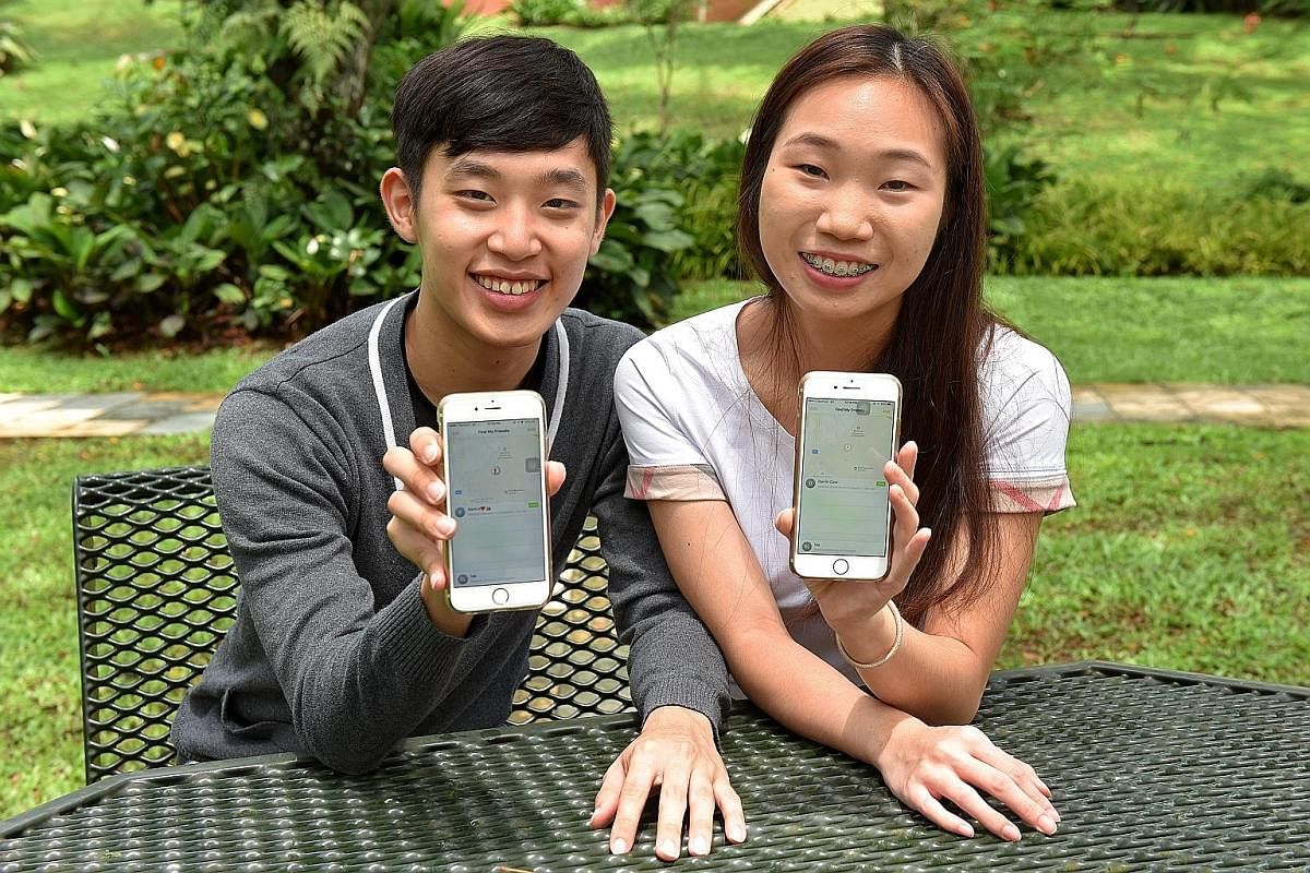 Undergraduate Ranice Lim uses the Find My Friends app to see where her boyfriend Darrin Loh is when they are going to meet. Mr Francis Lam and his wife Yap Wai Leng use tracking app Find My Friends to locate their three children, including son Thomas