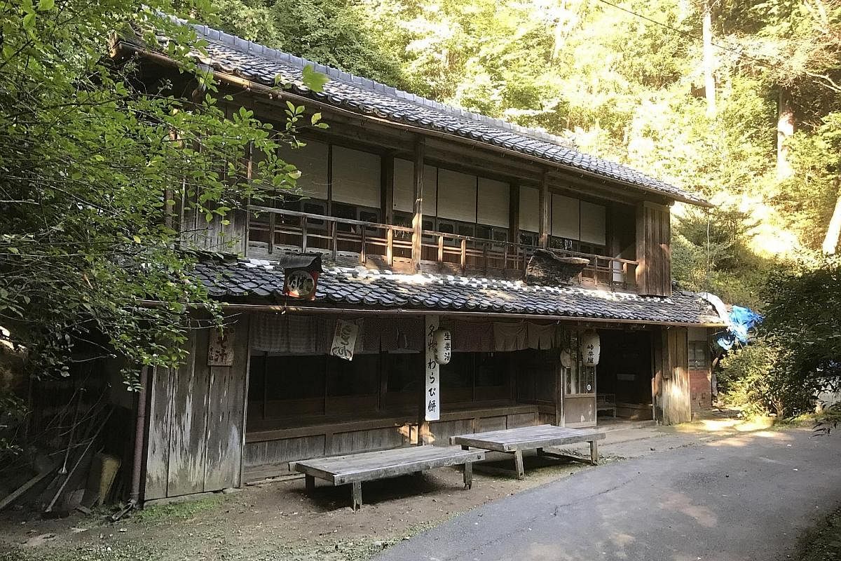 Hikers on the Yagyu Kaido trail (left) can rest and recharge at the Toge Chaya tea house (above), which dates from the Edo period and has, on its walls, swords and rifles of samurai who left their weapons behind to pay their bill.