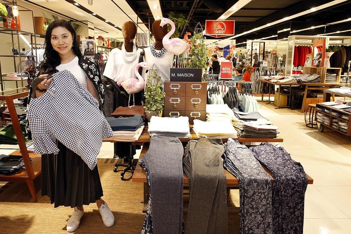 Metro's fashion director, Ms Christy Wong, says the department store's resort wear label, M. Maison, is made with lightweight fabric for comfort in hot weather.