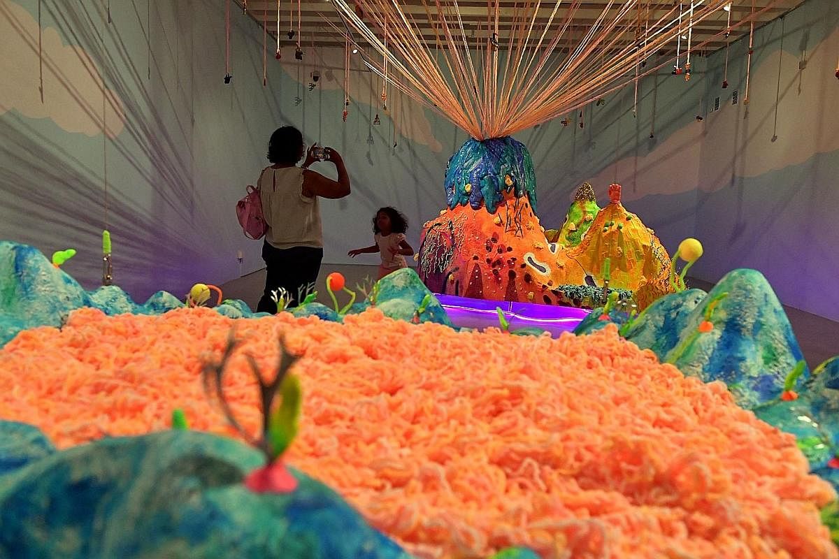 Floating Mountain by Thai artist Unchalee Anantawat is among the works on display at SAM at 8Q.
