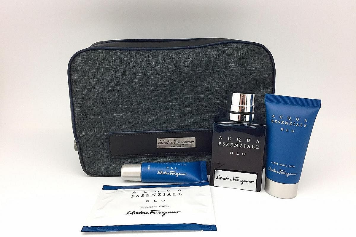 Singapore Airlines' first class amenity kit for men on select flights.