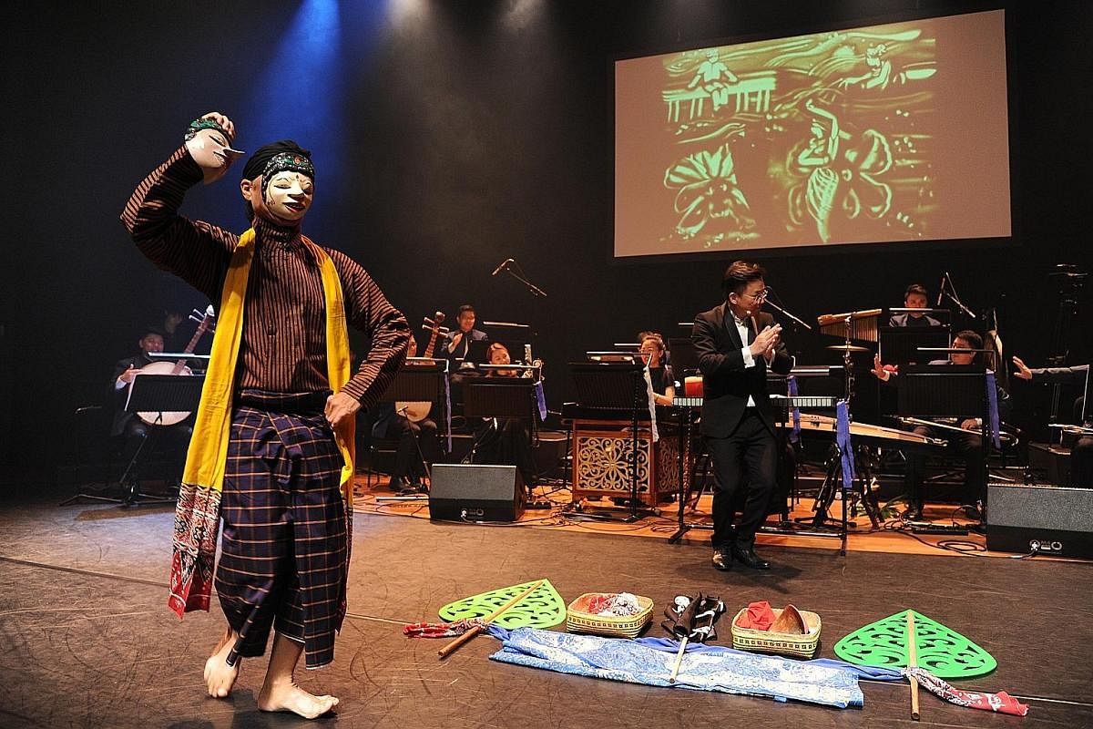 In a performance last year about Sisters' Island, Ding Yi Music Company included Javanese dance and sand art.