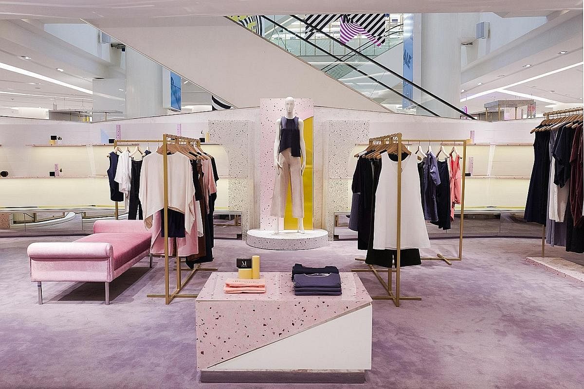 Beyond The Vines' store-in- store (above) on the ground floor of Emporium in Bangkok boasts the Singapore brand's signature pink branding and minimalist decor.