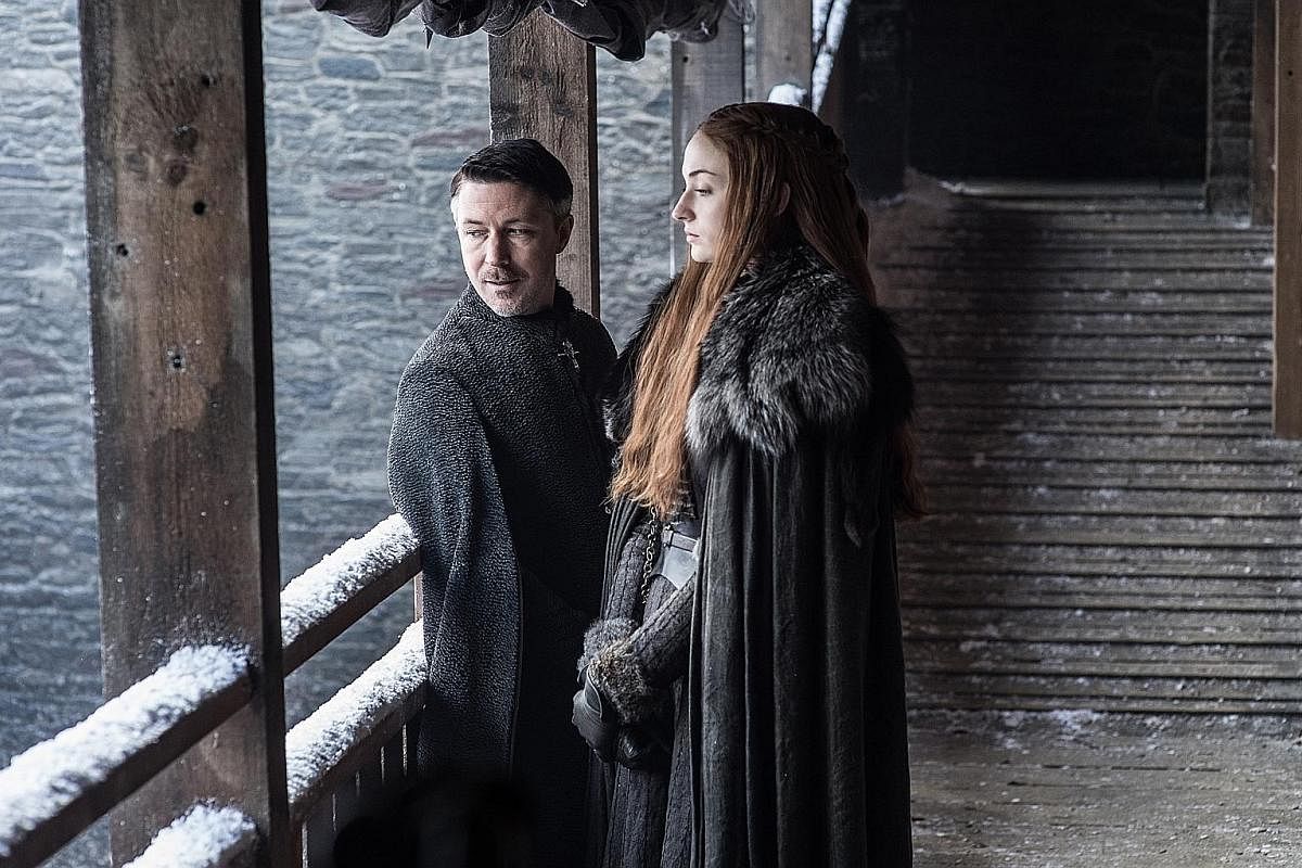 Aidan Gillen and Sophie Turner in Season 7 of Game Of Thrones.