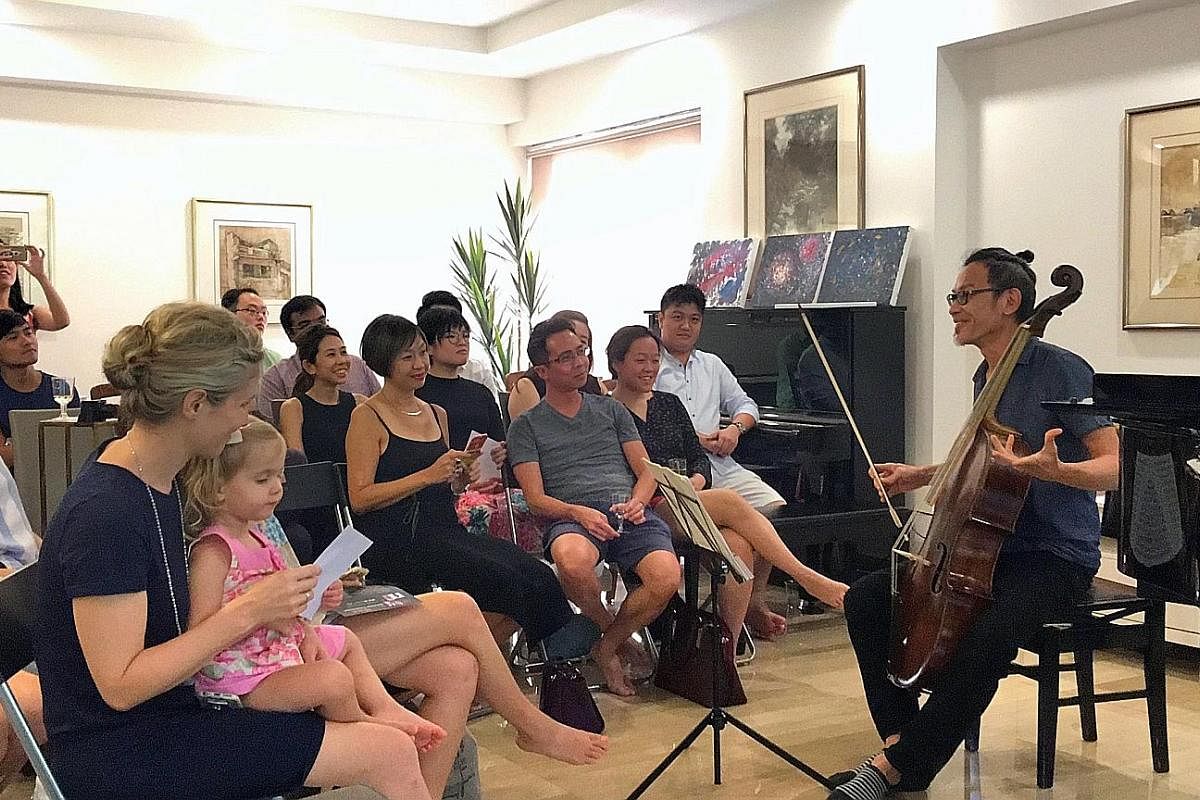 T'ang Quartet cellist Leslie Tan was one of the performers at a Music And Makan session.