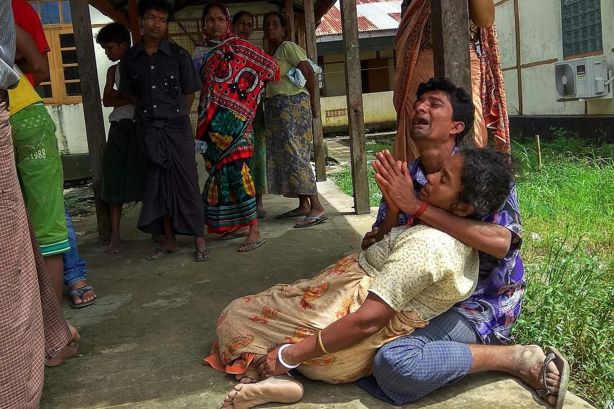 A man mourning a family member believed to have been killed by Rohingya militants in Maungdaw, Rakhine, last month.