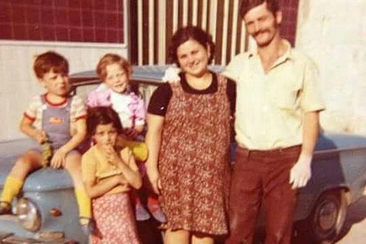 My life so far: Mr Beppe De Vito (far left) with his family in the 1970s.