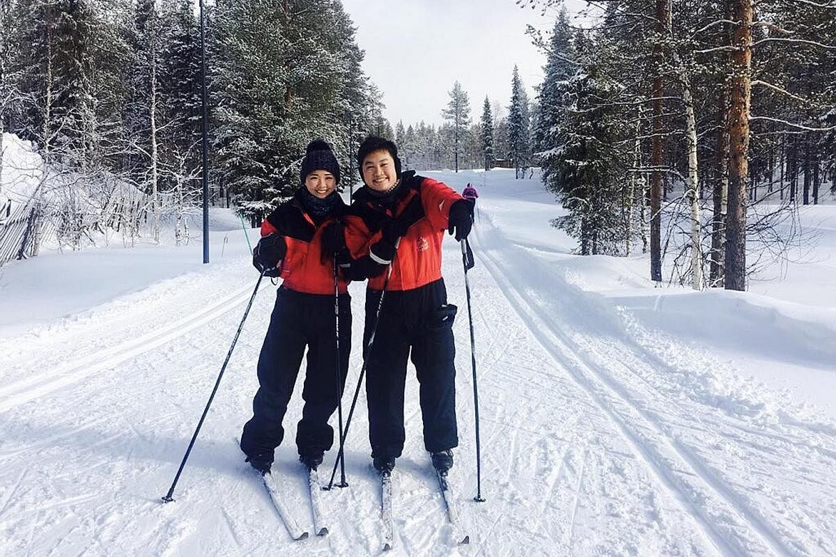 Newlyweds Faith Wong and Nicholas Lim in Levi, Finland, on their honeymoon.