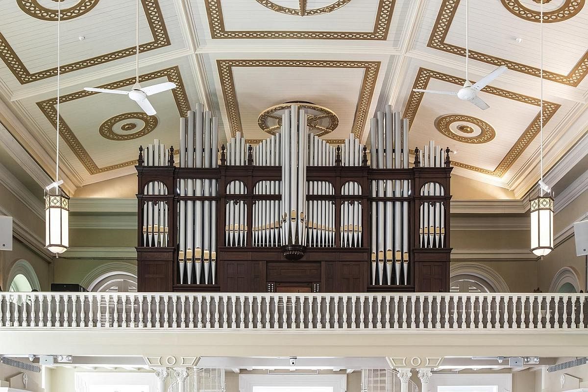 Located in Queen Street, the Cathedral of the Good Shepherd (right) underwent a $40-million restoration which included installing new mechanical and electrical systems in the floor and air-conditioning the building. The pipe organ (above), installed 