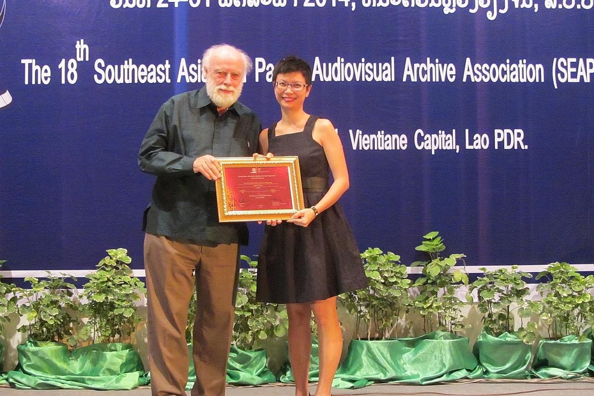 Ms Chan receiving an award during the Unesco Memory of the World Asia-Pacific ceremony in Laos for the inscription of the AFA Cathay-Keris Malay Classics in 2014. Ms Karen Chan, executive director of the Asian Film Archive, gets great satisfaction wh