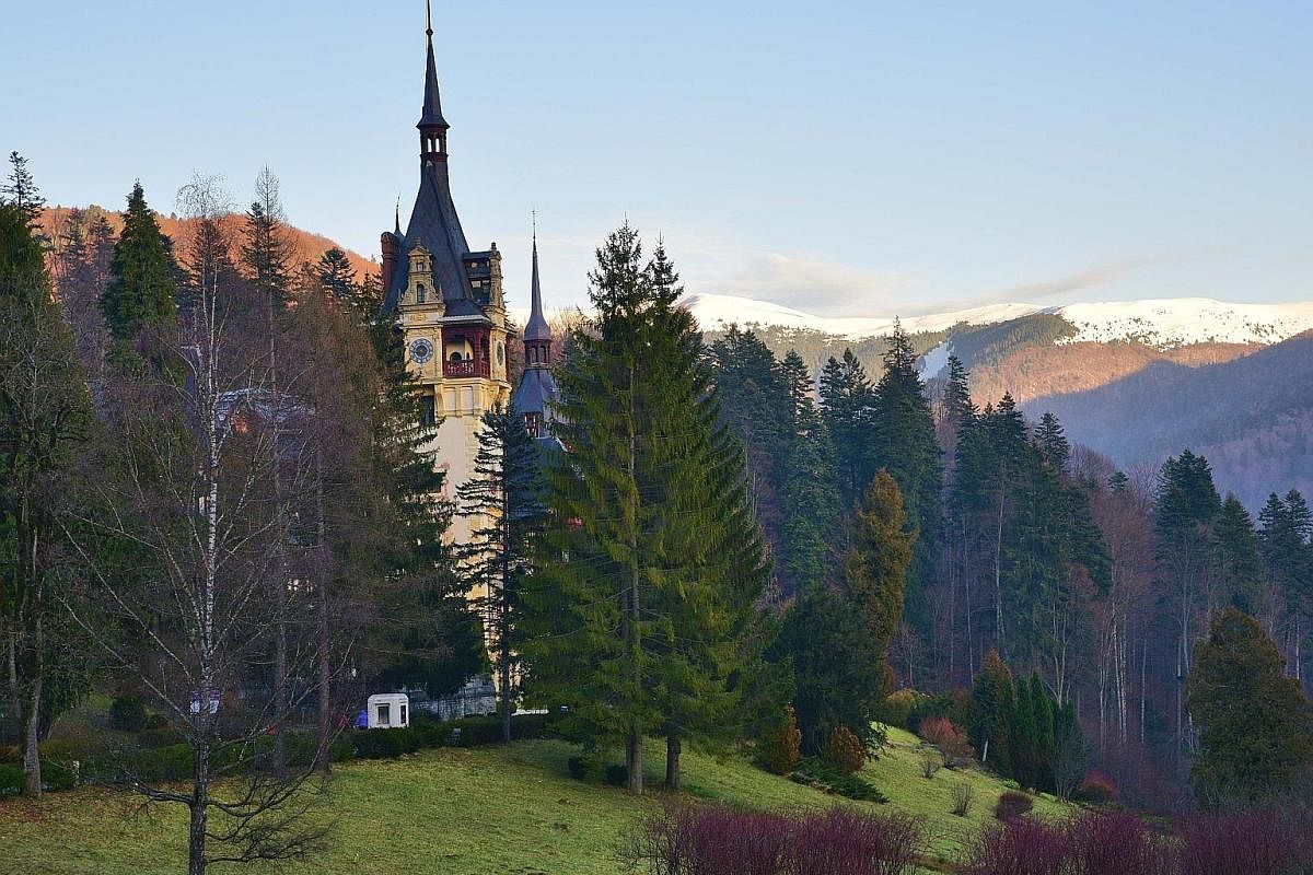 In building the Stavropoleos Monastery Church in 1724, at the height of the Ottoman occupation of Romania, the Orthodox church helped to bind Romanians in a common cause. Peles Castle (right) in the town of Sinaia has interiors (above) that are a cur