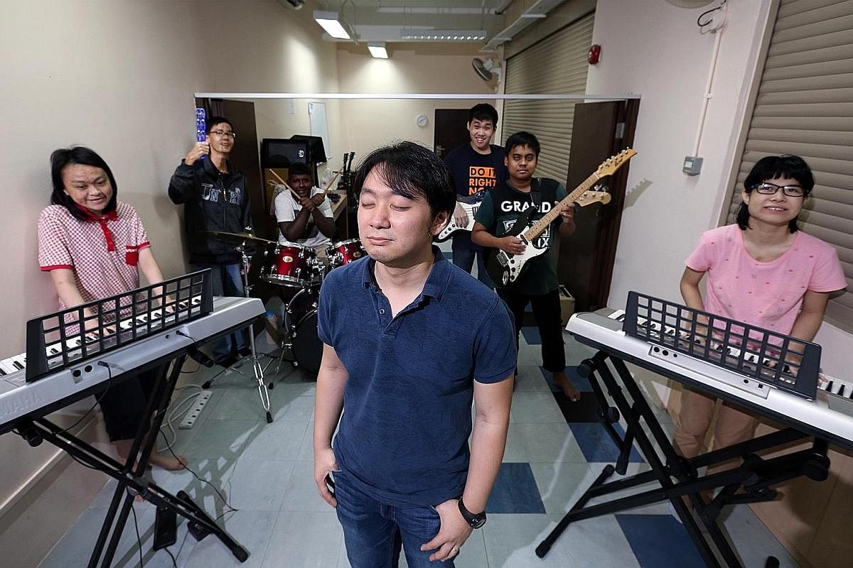 Mr Ken Wong, who started losing his vision at the age of nine due to macular dystrophy, teaches music at Faith Music Centre to children, adults, senior citizens and people with disabilities.