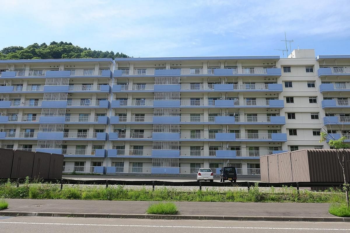 A seven-storey block of apartments that was built as part of Yubari mayor Naomichi Suzuki's ambitious plan for a more compact city nucleus by relocating residents to new apartment blocks in the city centre. Mr Naomichi Suzuki, now 37, was Japan's you
