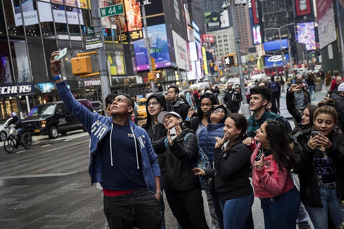 Taking a wefie in New York, the most Instagrammed city in the world.
