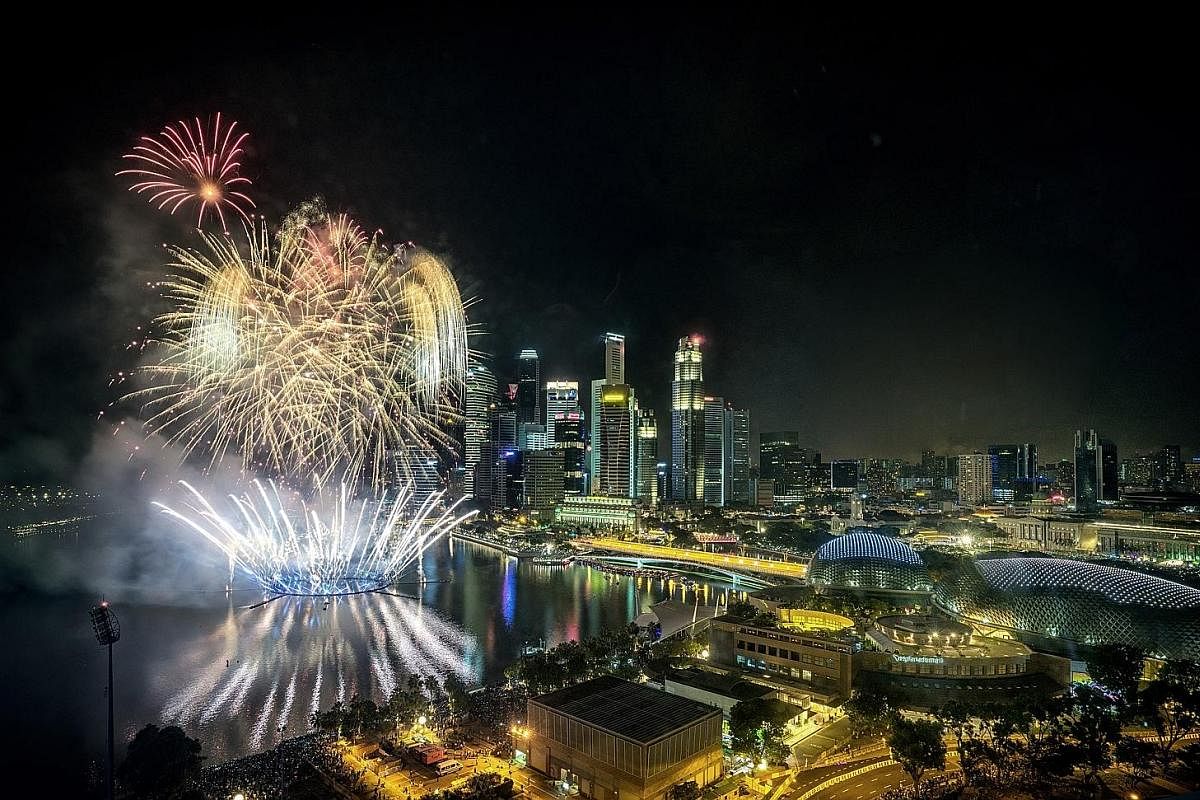 Fireworks displays over Marina Bay are part of the programme line-up at this year's Marina Bay Singapore Countdown. Enjoy light projections on the facade of The Fullerton Hotel (above) or visit the galleries of the Asian Civilisations Museum (left) t