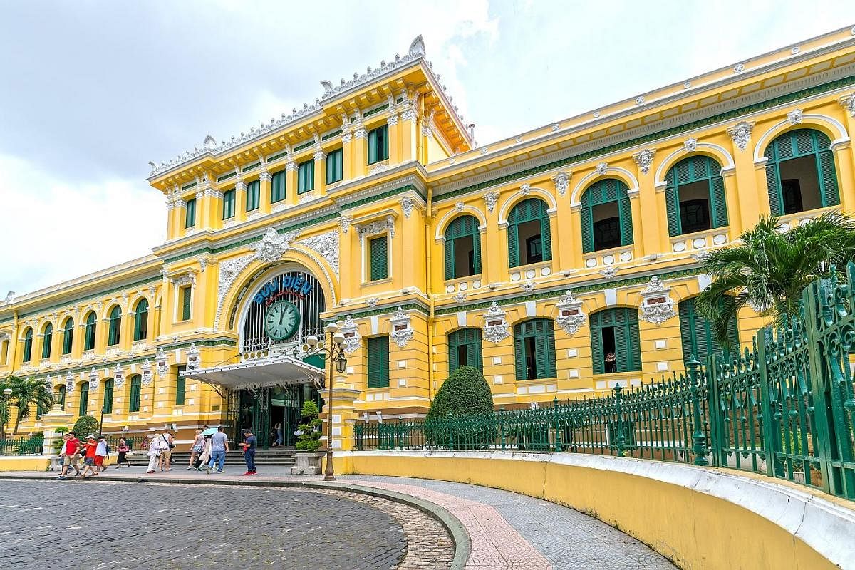 The Saigon Central Post Office is beautifully preserved and a lovely blend of Western architectural styles with Asian decorations.
