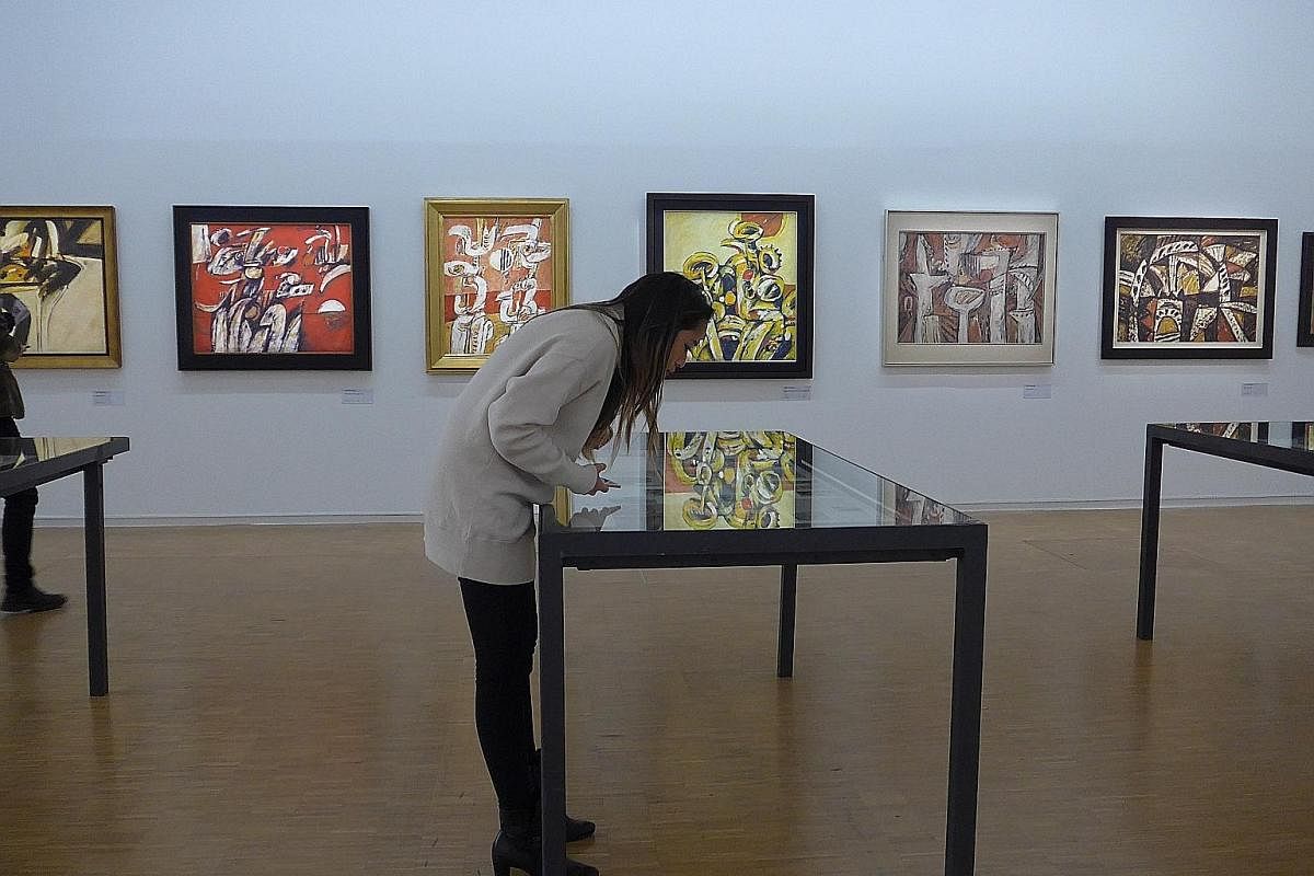 More than 70 works and archival materials are on display at the exhibition (left) in Centre Pompidou.