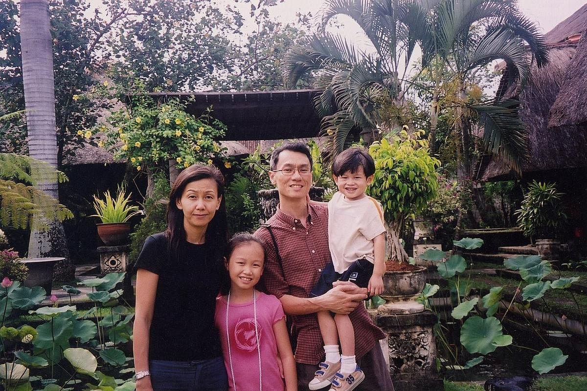 Mr Jason Wong in Bali in 2004 with his wife Donna Kng, daughter Sarah and son Samuel.