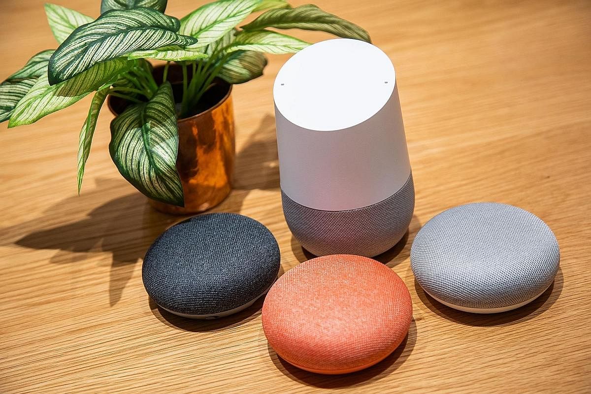 The Google Home and Home Mini are functionally identical in that they are shells equipped with speakers and powered by artificial-intelligence software.