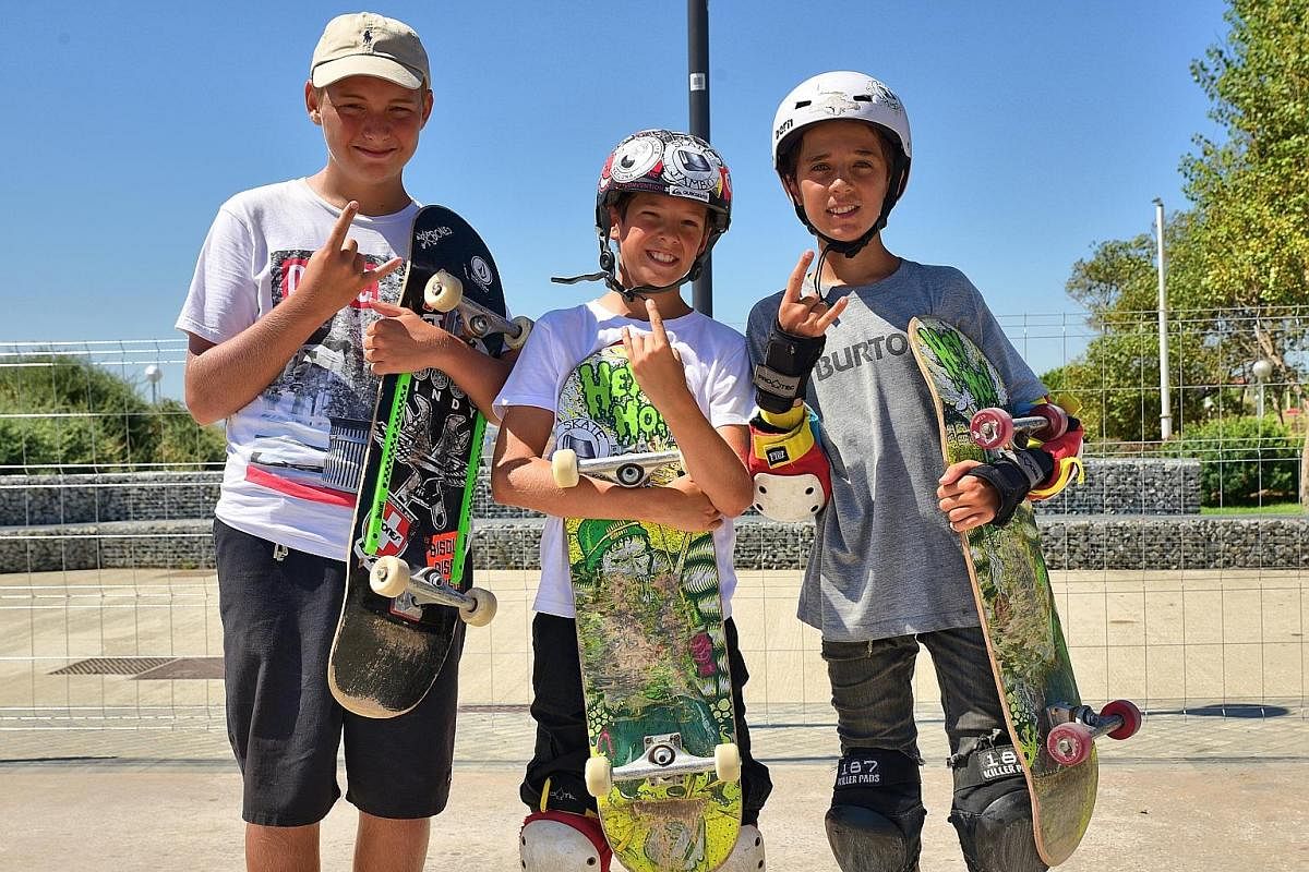 Gerard Ribera (far right) says he and his friends love to see foreigners skating in their city. Barcelona caters to all styles of skateboarding - from freestyle to street to vert. Mr Ramon Mendosa fulfils his teenage dream of skating in Barcelona.