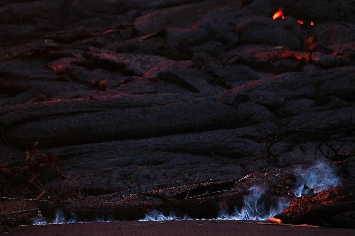 HOW HOT IS LAVA?Lava erupts from Kilauea on May 23. The temperature of lava varies, but scientists can estimate its temperature by its colour. Geophysicist Mika McKinnon said yellow lava is the hottest, at somewhere between 1,000 and 1,200 deg C, whi