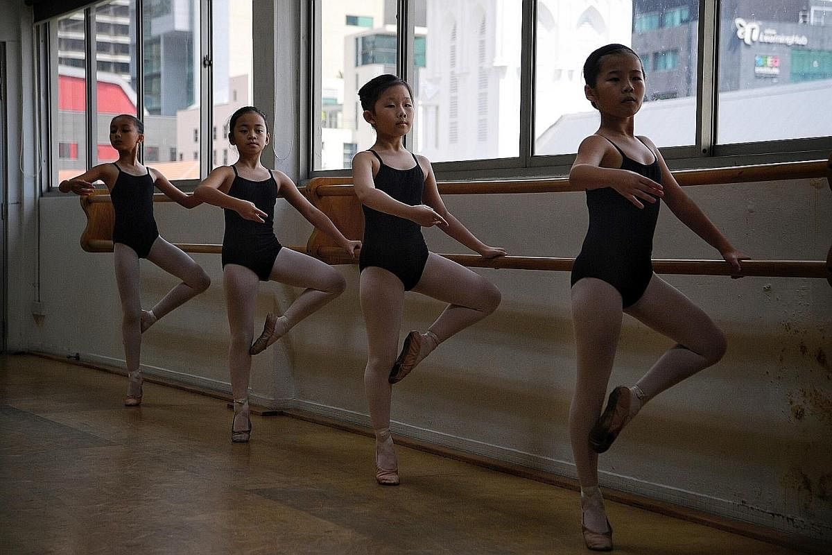 Students during a lesson at the Singapore Ballet Academy, the country's oldest ballet school.
