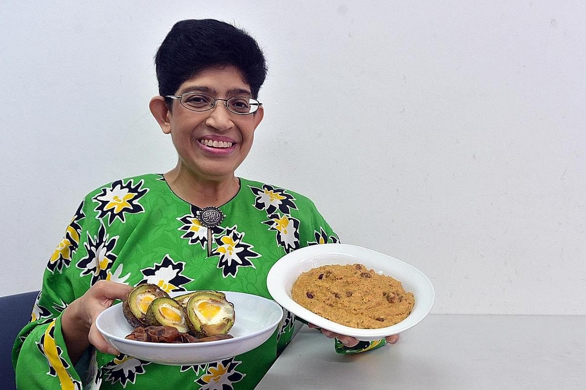 Among the dishes Associate Professor Fatimah Lateef came up with are baked avocado with egg (far left) and spicy oat porridge.