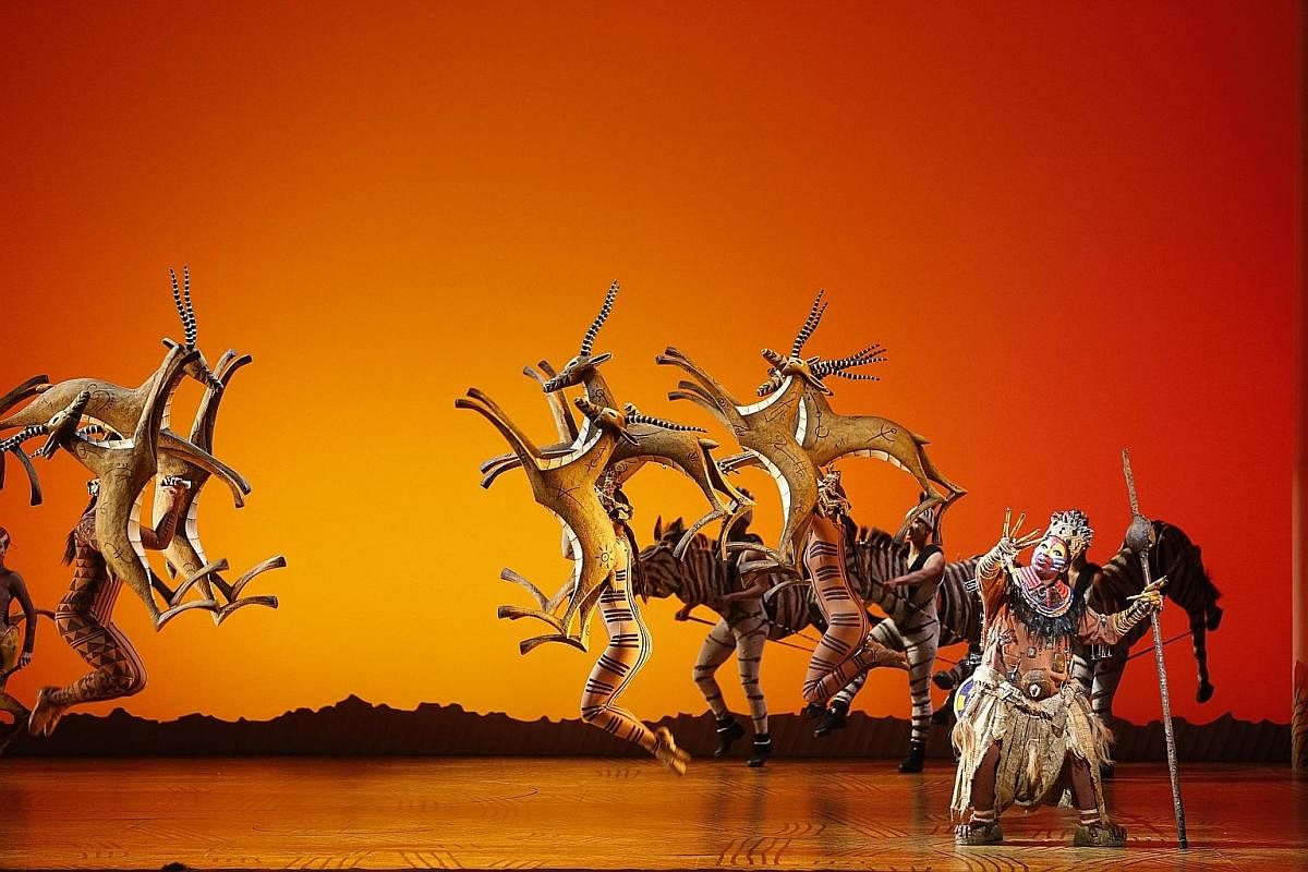 Known in the industry as Tim Lucas, Timothy Lucas Tan (above) is the head of masks and puppets for The Lion King musical (top), which opened at Marina Bay Sands last week.