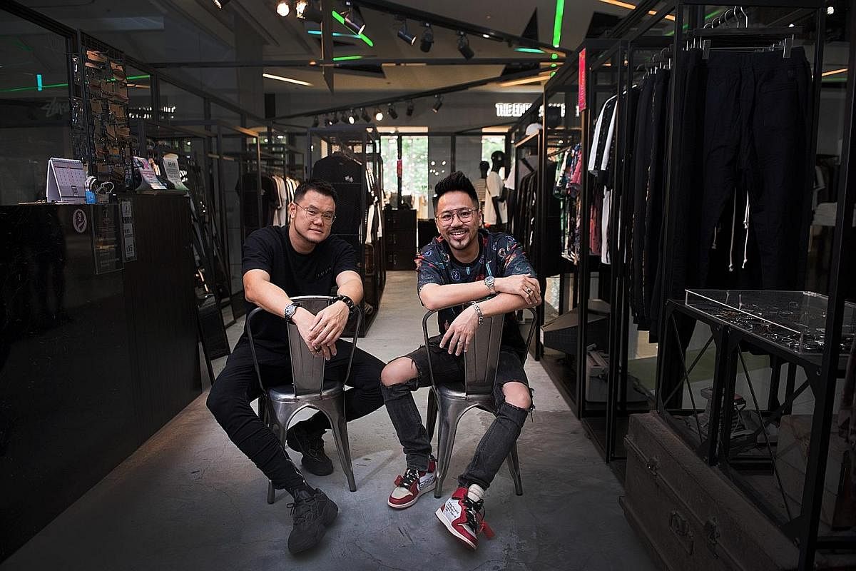 Flesh Imp founders Vincent Quek (left) and Nicholas Cho at the label's flagship store in Cineleisure Orchard.