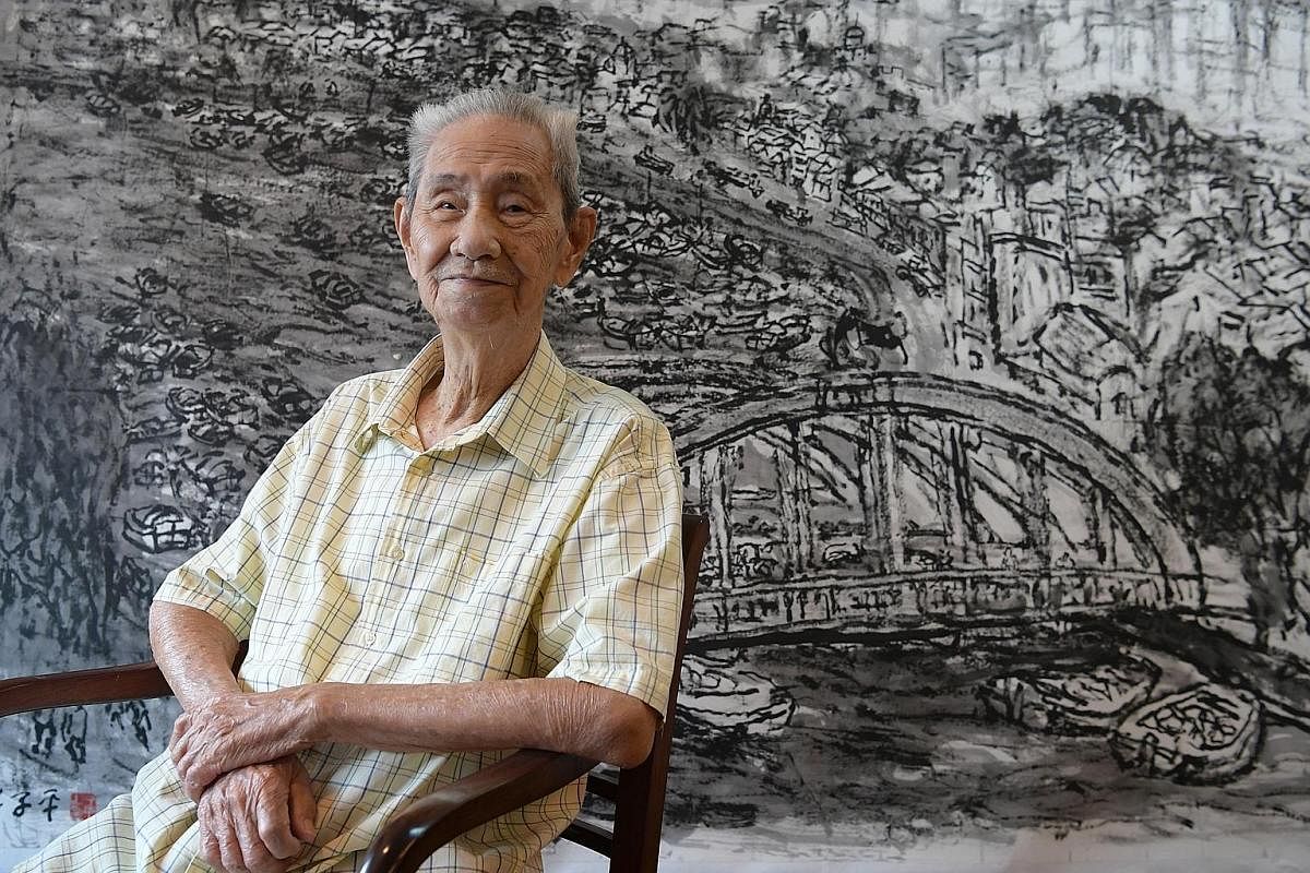 Lim Tze Peng is the subject of two exhibitions, which showcase a wide body of his works spanning his iconic paintings, which evoke a lost Singapore, to his more recent abstract calligraphy.