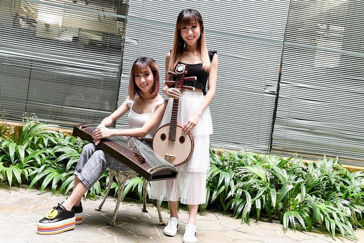 Musa, a contemporary Chinese musical ensemble, is made up of twin sisters Sophy (left) and Clara Tan (right), and composer Dayn Ng. Ng and flautist Tan Qing Lun also founded arts company House Of Music.