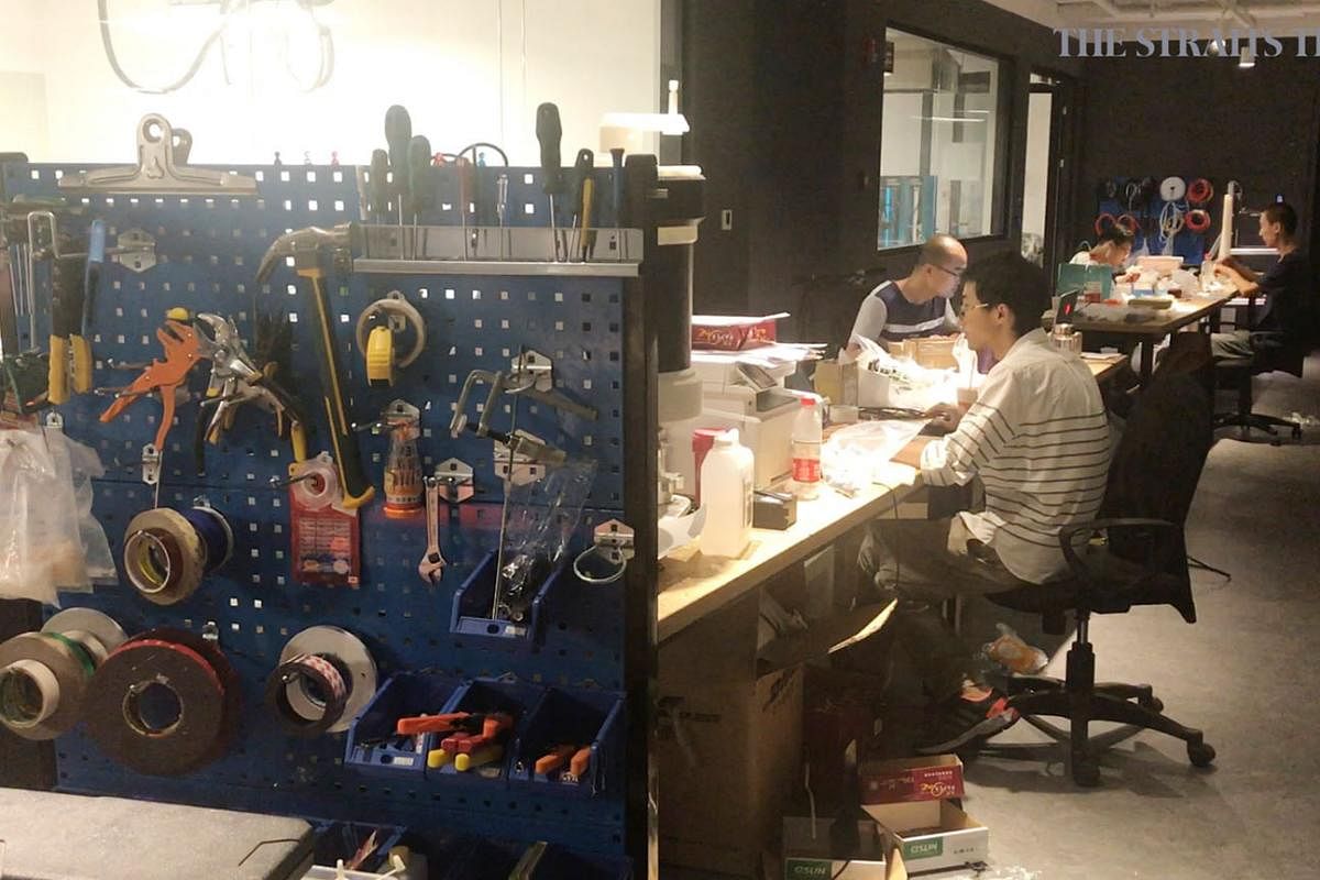 Innospace+, an incubator for start-ups in Shanghai. In recent years, thousands of incubators and "makers spaces" like this have sprouted across China, where tech start-ups can get free rental, support in setting up their firms, mentorship and sometimes fu