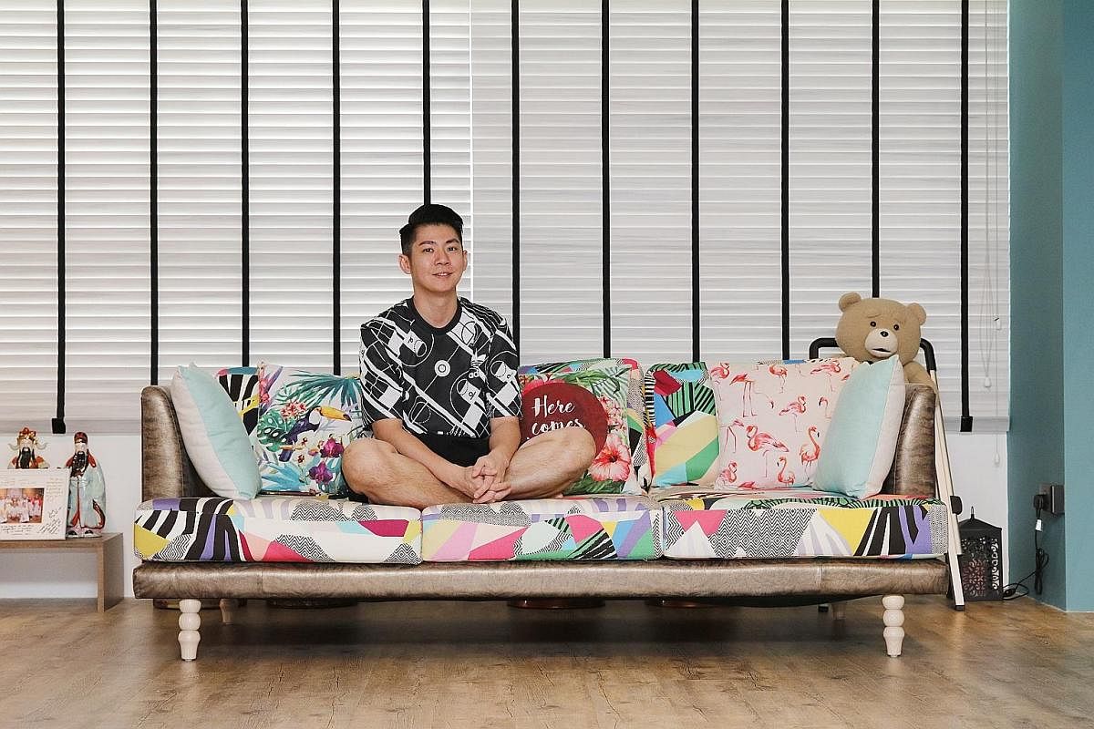 Home owner Nicholas Koh's custom-made sofa still wows repeat guests.