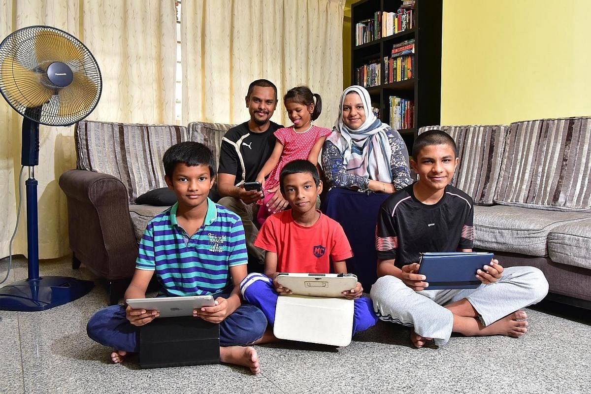 Mr David Seragih and his wife Rebekah have guided their son, Moshe Hans Seragih, now nine, on what is good and bad media use since he was four. Mr Sadayan Ahmed Maideen Jabbar and his wife, Madam Wahidah Fervin Abdul Azeez, review the online content 